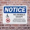 Signmission No Animals Except Service Animals, 14 in W x Rectangle, Plastic OS-2PACK-NS-P-1014-L-16016 - alternate 6